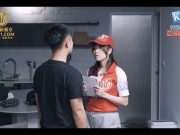 Mischievous Delivery Super-fucking-hot Chinese WOMAN Treats Package and Gets GINORMOUS CUMSHOT