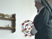 Huge-titted Nun Takes a Yam-sized Cock